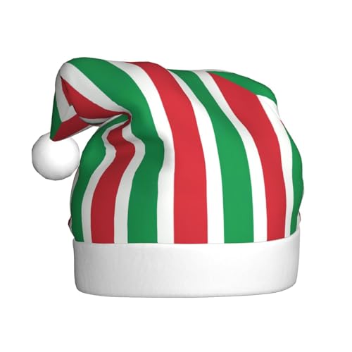 WBQLSL 39,9 cm großer Unisex-Weihnachtsmann-Plüschhut, Weihnachten, Neujahr, Party, Weihnachtsmannmütze, Italien-Flagge, Erwachsene, universeller Weihnachtsmannhut von WBQLSL