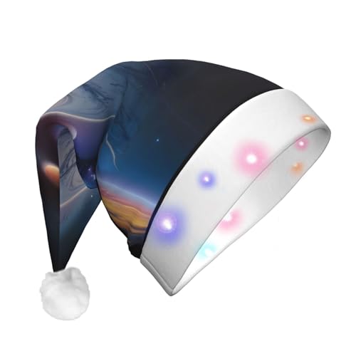 WBQLSL Ein faszinierendes Universum mit LED-Licht, Weihnachtsmannmütze, Unisex, Weihnachten, Neujahr, Erwachsene, Plüsch, Neujahrsgeschenk, Partygeschenk WBQLSL Ein faszinierendes Universum mit LED-Licht, Weihnachtsmannmütze, Unisex, Weihnachten, Neujahr, Erwachsene, Plüsch, Neujahrsgeschenk, Partygeschenk von WBQLSL