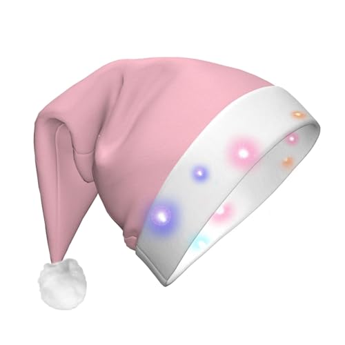 WBQLSL Einfarbige rosa Weihnachtsmannmütze mit LED-Licht, Unisex, Weihnachten, Neujahr, Erwachsene, Plüsch, Neujahrsgeschenk, Weihnachtsgeschenk WBQLSL Einfarbige rosa Weihnachtsmannmütze mit LED-Licht, Unisex, Weihnachten, Neujahr, Erwachsene, Plüsch, Neujahrsgeschenk, Weihnachtsgeschenk von WBQLSL