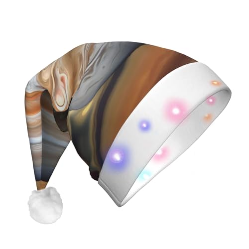 WBQLSL Jupiter Weihnachtsmannmütze mit LED-Licht, Unisex, Weihnachten, Neujahr, Erwachsene, Plüsch, Neujahrsgeschenk, Party-Geschenk von WBQLSL