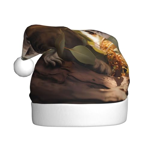 WBQLSL Niedliche Koala-Pflanzen-Weihnachtsmütze für Erwachsene, 39,9 cm hoch, Plüsch-Weihnachtsmütze, Unisex, dekorativer Hut, Weihnachtsmann, Weihnachten, Halloween-Party WBQLSL Niedliche Koala-Pflanzen-Weihnachtsmütze für Erwachsene, 39,9 cm hoch, Plüsch-Weihnachtsmütze, Unisex, dekorativer Hut, Weihnachtsmann, Weihnachten, Halloween-Party von WBQLSL
