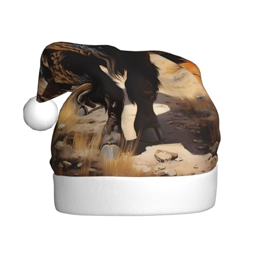 WBQLSL Nordamerikanische Bisonherde Weihnachtsmütze für Erwachsene, 39,9 cm hoch, Plüsch-Weihnachtsmütze, Unisex, dekorativer Hut, Weihnachtsmann, Weihnachten, Halloween-Party WBQLSL Nordamerikanische Bisonherde Weihnachtsmütze für Erwachsene, 39,9 cm hoch, Plüsch-Weihnachtsmütze, Unisex, dekorativer Hut, Weihnachtsmann, Weihnachten, Halloween-Party von WBQLSL