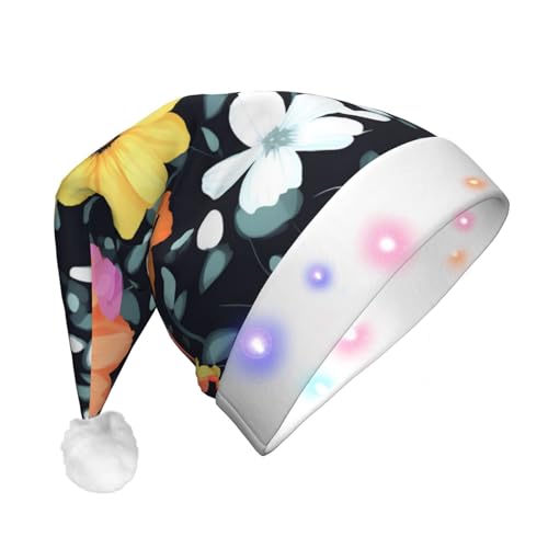 WBQLSL Schöne bunte Blumen-Weihnachtsmannmütze, Unisex, Weihnachten, Neujahr, Erwachsene, Plüsch, Neujahrsgeschenk, Weihnachtsgeschenk WBQLSL Schöne bunte Blumen-Weihnachtsmannmütze, Unisex, Weihnachten, Neujahr, Erwachsene, Plüsch, Neujahrsgeschenk, Weihnachtsgeschenk von WBQLSL