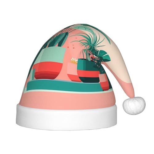 WBQLSL Schöne getopfte grüne Pflanzen Kindermode Weihnachtsmützen Weihnachten Event Bühnenaufführung Urlaub Party Szene Neujahr Party Kinderhüte von WBQLSL