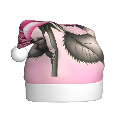 WBQLSL Schöne rosa Rosen Weihnachtsmütze für Erwachsene, 39,9 cm hohe Plüsch-Weihnachtsmütze, Unisex, dekorativer Hut, Weihnachtsmann, Weihnachten, Halloween-Party WBQLSL Schöne rosa Rosen Weihnachtsmütze für Erwachsene, 39,9 cm hohe Plüsch-Weihnachtsmütze, Unisex, dekorativer Hut, Weihnachtsmann, Weihnachten, Halloween-Party von WBQLSL