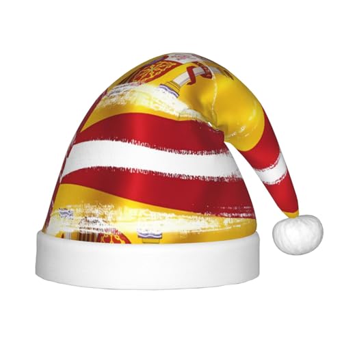 WBQLSL Spanien Flagge Kinder Urlaub Weihnachtsmützen Weihnachten Event Bühne Aufführung Urlaub Party Szene Neujahr Party Mode Kinderhüte von WBQLSL