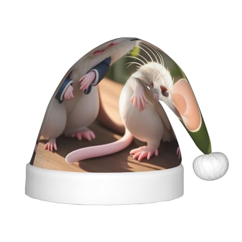 WBQLSL Weihnachtsfeierhüte, Weihnachts- und Neujahrsveranstaltung Bühnenauftritte und andere Feiertagsparty-Szenen, Mutter und Kind Ratten Kinder Weihnachtsmützen von WBQLSL