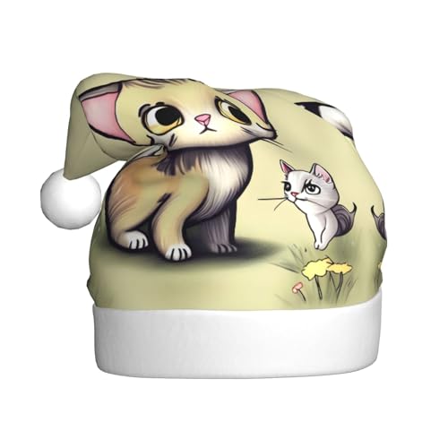 WBQLSL Weihnachtsmann-Hut aus Plüsch für Erwachsene, Katze und Schmetterling, 40 cm hoch WBQLSL Weihnachtsmann-Hut aus Plüsch für Erwachsene, Katze und Schmetterling, 40 cm hoch von WBQLSL