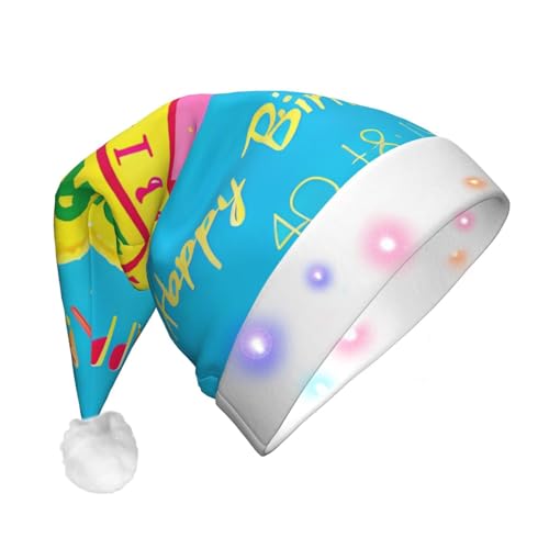 WBQLSL Weihnachtsmannmütze mit LED-Licht, "Happy Birthday", Unisex, Weihnachten, Neujahr, Erwachsene, Plüsch, Neujahr, Weihnachten, Party, Geschenk WBQLSL Weihnachtsmannmütze mit LED-Licht, "Happy Birthday", Unisex, Weihnachten, Neujahr, Erwachsene, Plüsch, Neujahr, Weihnachten, Party, Geschenk von WBQLSL