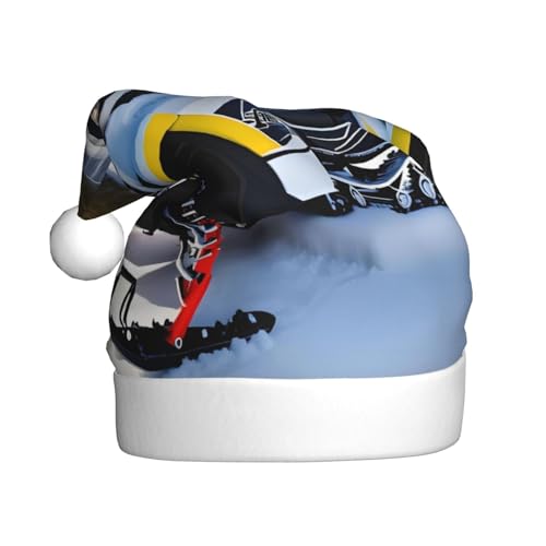WBQLSL Weihnachtsmütze für Erwachsene, 39 cm hoch, Schneemobil aus Plüsch, Weihnachtsmannmütze, Uni, dekorative Mütze WBQLSL Weihnachtsmütze für Erwachsene, 39 cm hoch, Schneemobil aus Plüsch, Weihnachtsmannmütze, Uni, dekorative Mütze von WBQLSL