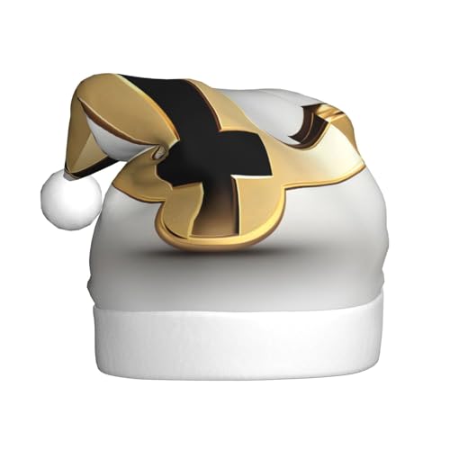 WBQLSL Weihnachtsmütze für Erwachsene, 39 cm hoch, goldenes Muster, Plüsch, Weihnachtsmannmütze, Weihnachten, Neujahr, Party, Uni, dekorative Mütze WBQLSL Weihnachtsmütze für Erwachsene, 39 cm hoch, goldenes Muster, Plüsch, Weihnachtsmannmütze, Weihnachten, Neujahr, Party, Uni, dekorative Mütze von WBQLSL