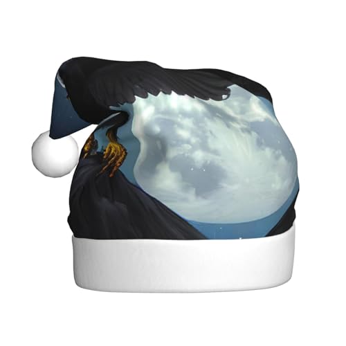 WBQLSL Weihnachtsmütze für Erwachsene, Motiv: Adler unter den Sternen, Plüsch-Weihnachtsmannmütze, Weihnachtsfest, Neujahr, Party, Uni, dekorative Mütze, 40 cm WBQLSL Weihnachtsmütze für Erwachsene, Motiv: Adler unter den Sternen, Plüsch-Weihnachtsmannmütze, Weihnachtsfest, Neujahr, Party, Uni, dekorative Mütze, 40 cm von WBQLSL