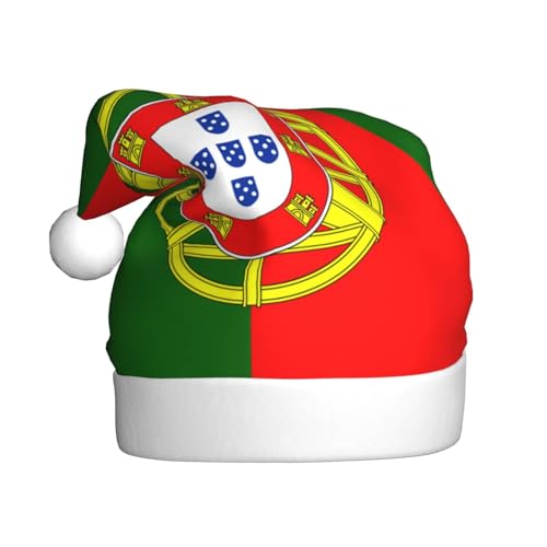 WBQLSL Weihnachtsmütze für Erwachsene, Motiv: portugiesische Flagge, Plüsch, Weihnachtsmannmütze, Weihnachten, Neujahr, Party, Uni, dekorativer Hut WBQLSL Weihnachtsmütze für Erwachsene, Motiv: portugiesische Flagge, Plüsch, Weihnachtsmannmütze, Weihnachten, Neujahr, Party, Uni, dekorativer Hut von WBQLSL