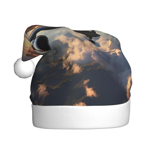 WBQLSL Weihnachtsmütze für Erwachsene, Neujahr, Weihnachtsmannmütze, Flugzeuge steigen, Plüschmütze, Weihnachten, Neujahr, Party, Uni, dekorative Mütze, 40 cm WBQLSL Weihnachtsmütze für Erwachsene, Neujahr, Weihnachtsmannmütze, Flugzeuge steigen, Plüschmütze, Weihnachten, Neujahr, Party, Uni, dekorative Mütze, 40 cm von WBQLSL