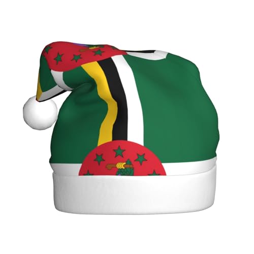 WBQLSL Weihnachtsmütze für Erwachsene, Weihnachtsmannmütze, Flagge des Commonwealth of Dominica, Plüsch-Weihnachtsmannmütze, Weihnachten, Neujahr, Party, Uni, dekorativer Hut WBQLSL Weihnachtsmütze für Erwachsene, Weihnachtsmannmütze, Flagge des Commonwealth of Dominica, Plüsch-Weihnachtsmannmütze, Weihnachten, Neujahr, Party, Uni, dekorativer Hut von WBQLSL
