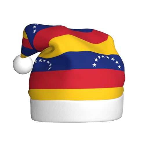 WBQLSL Weihnachtsmütze für Erwachsene, Weihnachtsmannmütze, Flagge von Venezuela, Plüsch, Weihnachtsmannmütze, Weihnachten, Neujahr, Party, Uni, dekorative Mütze, 40 cm WBQLSL Weihnachtsmütze für Erwachsene, Weihnachtsmannmütze, Flagge von Venezuela, Plüsch, Weihnachtsmannmütze, Weihnachten, Neujahr, Party, Uni, dekorative Mütze, 40 cm von WBQLSL