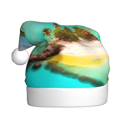 WBQLSL Weihnachtsmütze für Erwachsene, Weihnachtsmannmütze, Karibiklandschaft, Plüsch, Weihnachtsmannmütze, Weihnachten, Neujahr, Party, Uni, dekorativer Hut WBQLSL Weihnachtsmütze für Erwachsene, Weihnachtsmannmütze, Karibiklandschaft, Plüsch, Weihnachtsmannmütze, Weihnachten, Neujahr, Party, Uni, dekorativer Hut von WBQLSL