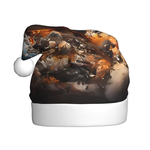 WBQLSL Weihnachtsmütze für Erwachsene, Weihnachtsmannmütze, Rugby auf Feuer, Plüsch, Weihnachtsmannmütze, Weihnachten, Neujahr, Party, Uni, dekorative Mütze, 40 cm WBQLSL Weihnachtsmütze für Erwachsene, Weihnachtsmannmütze, Rugby auf Feuer, Plüsch, Weihnachtsmannmütze, Weihnachten, Neujahr, Party, Uni, dekorative Mütze, 40 cm von WBQLSL