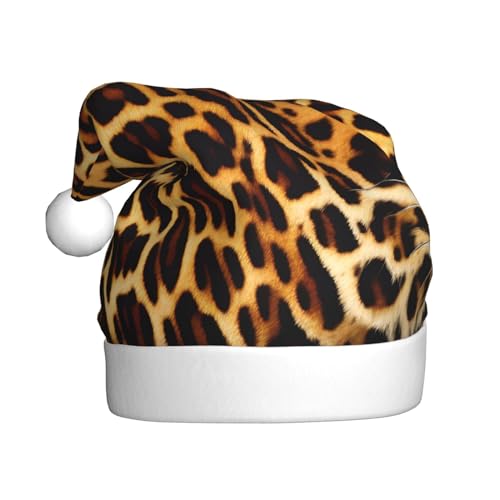 WBQLSL Weihnachtsmütze für Erwachsene, Weihnachtsmannmütze, Streifen auf Leoparden, Plüsch, Weihnachtsmannmütze, Weihnachtsfest, Neujahr, Party, Uni, dekorative Mütze, 40 cm WBQLSL Weihnachtsmütze für Erwachsene, Weihnachtsmannmütze, Streifen auf Leoparden, Plüsch, Weihnachtsmannmütze, Weihnachtsfest, Neujahr, Party, Uni, dekorative Mütze, 40 cm von WBQLSL