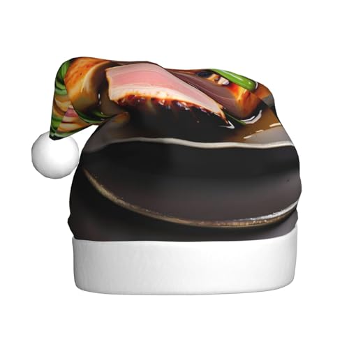 WBQLSL Weihnachtsmütze für Erwachsene, Weihnachtsmannmütze, leckeres gegrilltes Fleisch, Plüsch, Weihnachtsmannmütze, Weihnachten, Neujahr, Party, Uni, dekorative Mütze, 40 cm WBQLSL Weihnachtsmütze für Erwachsene, Weihnachtsmannmütze, leckeres gegrilltes Fleisch, Plüsch, Weihnachtsmannmütze, Weihnachten, Neujahr, Party, Uni, dekorative Mütze, 40 cm von WBQLSL