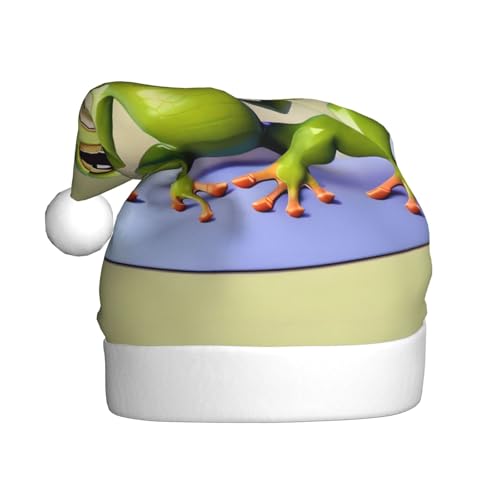 WBQLSL Weihnachtsmütze für Erwachsene, Weihnachtsmannmütze, lustiger Frosch, der Yoga macht, Plüschmütze, Weihnachten, Neujahr, Party, Uni, dekorative Mütze, 40 cm WBQLSL Weihnachtsmütze für Erwachsene, Weihnachtsmannmütze, lustiger Frosch, der Yoga macht, Plüschmütze, Weihnachten, Neujahr, Party, Uni, dekorative Mütze, 40 cm von WBQLSL
