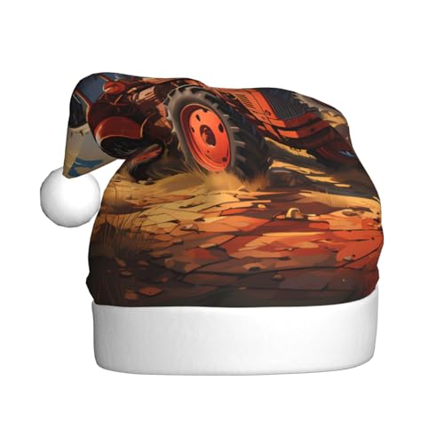 WBQLSL Weihnachtsmütze für Erwachsene, Weihnachtsmannmütze, roter Traktor, Plüsch, Weihnachtsmannmütze, Weihnachten, Neujahr, Party, Uni, dekorativer Hut WBQLSL Weihnachtsmütze für Erwachsene, Weihnachtsmannmütze, roter Traktor, Plüsch, Weihnachtsmannmütze, Weihnachten, Neujahr, Party, Uni, dekorativer Hut von WBQLSL