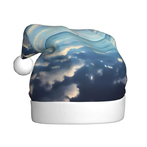 WBQLSL Weihnachtsmütze für Erwachsene, Weihnachtsmannmütze, weiße Wolken über dem Meer, Plüsch, Weihnachtsmannmütze, Weihnachten, Neujahr, Party, Uni, dekorative Mütze, 40 cm WBQLSL Weihnachtsmütze für Erwachsene, Weihnachtsmannmütze, weiße Wolken über dem Meer, Plüsch, Weihnachtsmannmütze, Weihnachten, Neujahr, Party, Uni, dekorative Mütze, 40 cm von WBQLSL