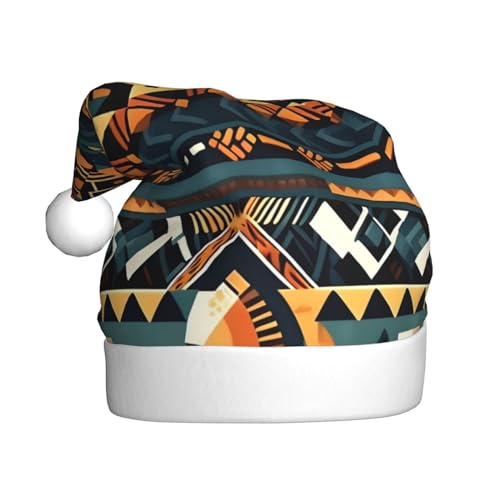 WBQLSL Weihnachtsmütze für Erwachsene, afrikanische Stammesform, ethnische Textur, 39,9 cm hoch, Plüsch-Weihnachtsmütze, Unisex, dekorativer Hut, Weihnachtsmann, Weihnachten, Halloween-Party WBQLSL Weihnachtsmütze für Erwachsene, afrikanische Stammesform, ethnische Textur, 39,9 cm hoch, Plüsch-Weihnachtsmütze, Unisex, dekorativer Hut, Weihnachtsmann, Weihnachten, Halloween-Party von WBQLSL
