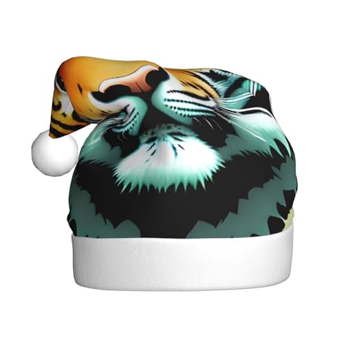 WBQLSL Weihnachtsmütze für Erwachsene, kleiner dicker Tigerkopf, 39,9 cm hoch, Plüsch-Weihnachtsmütze, Unisex, dekorativer Hut, Weihnachtsmann, Weihnachten, Halloween-Party WBQLSL Weihnachtsmütze für Erwachsene, kleiner dicker Tigerkopf, 39,9 cm hoch, Plüsch-Weihnachtsmütze, Unisex, dekorativer Hut, Weihnachtsmann, Weihnachten, Halloween-Party von WBQLSL