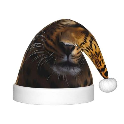 WBQLSL Weihnachtsparty-Hüte, Weihnachts- und Neujahrsveranstaltungen, Bühnenauftritte und andere Feiertagsparty-Szenen, die tiefäugigen Leoparden-Weihnachtsmützen für Kinder von WBQLSL