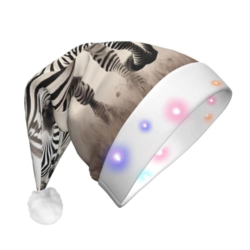 WBQLSL Zebra Running Warm und Pelziger Partyhut, perfekt für Feiertagsparty-Dekorationen und Geschenke von WBQLSL