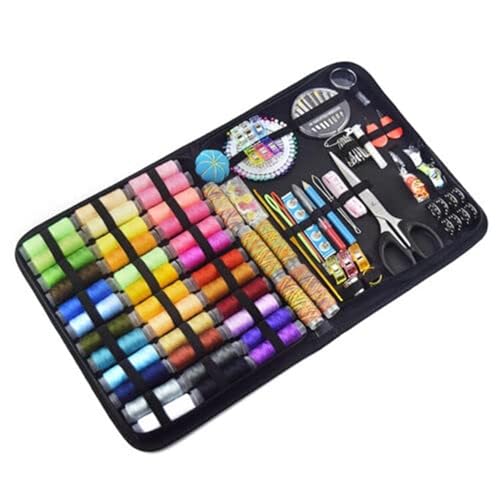 WBRSybUK 200-teiliges Nähset, Tragbare Heim- Und Reise-Nähwerkzeug-Sets, Maßschere, Fingerhut, Faden, Nadel, Aufbewahrungsbox, Reise-Set von WBRSybUK