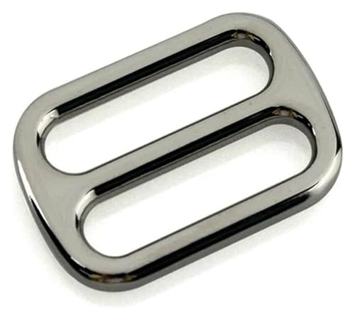 Verstellbare Schiebeschnalle aus Metall, 3-teilige Schiebeschnalle aus Metall, mittlerer Mittelsteg, Einstellschnalle for Lederhandwerk, Taschengurt, Gürtel, Gurtband, 25/32/38 mm(Silver,25mm) von WBTAJZHY