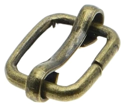 Verstellbare Schiebeschnalle aus Metall, 4 Stück, 50 mm/20 mm/26 mm/32 mm/38 mm, Metallschieber, dreifach gleitend, drahtgeformte Rollstiftschnallen, Riemenschieber-Einsteller(Antique Brass,39mm) von WBTAJZHY