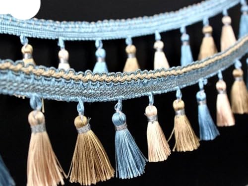 WBTAJZHY Fransenbesatz, 1 Meter 80 mm breit, Vorhang-Fransenbesatz, Quaste, Spitze for DIY-Latin-Kleid, Bühnenkleidung, Zubehör, Spitzenband(4) von WBTAJZHY
