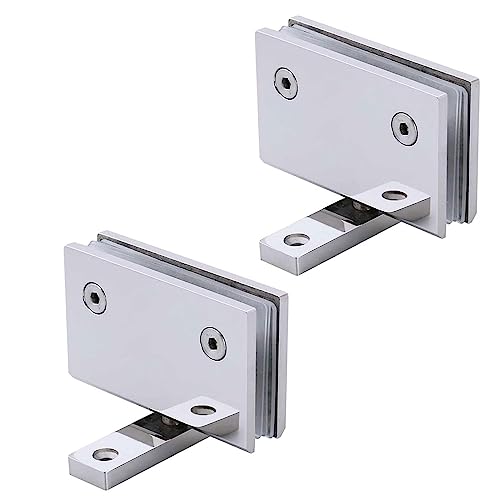 WBTAJZHY Glastürscharnier, 304 Edelstahl, poliertes Chrom, Scharniere, Tür, 360-Grad-Duschtürscharniere, Glastür, Schrank, Vitrine, Clip, Badezimmer, Klemmclip, Glasscharnier(2pcs) von WBTAJZHY