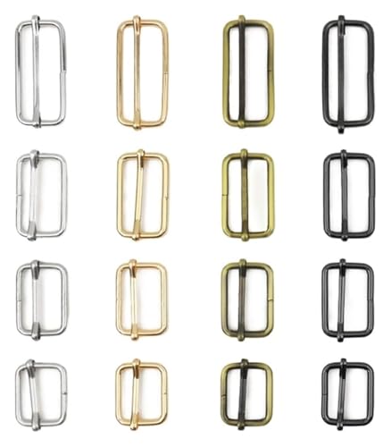 WBTAJZHY Verstellbare Schiebeschnalle aus Metall, 10 Stück, 15 mm, 20 mm, 25 mm, 32 mm, 38 mm, Metallschieber, drahtgeformte Rollstiftschnallen, Schieberversteller, Taschengurtzubehör(Bronze,32mm) von WBTAJZHY