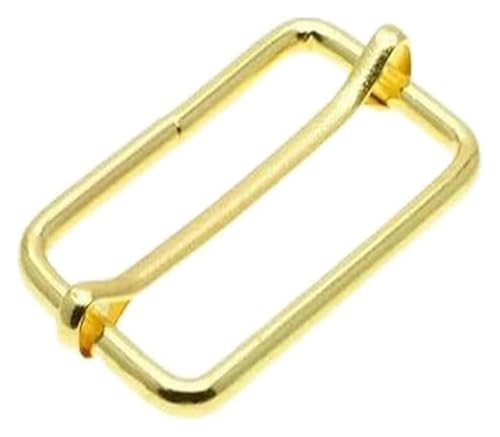 WBTAJZHY Verstellbare Schiebeschnalle aus Metall, 10 Stück/Packung Metallschieber, drahtgeformte Rollstiftschnallen, Gurtschieber-Einstellschnallen, Gurtband(Gold,Webbing Size 10mm) von WBTAJZHY