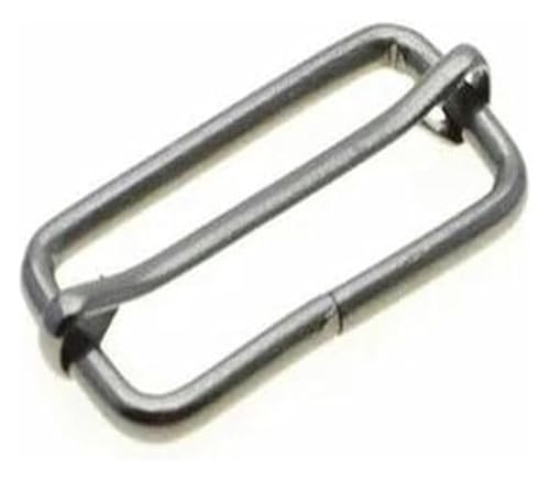 WBTAJZHY Verstellbare Schiebeschnalle aus Metall, 10 Stück/Packung Metallschieber, drahtgeformte Rollstiftschnallen, Gurtschieber-Einstellschnallen, Gurtband(Gun Black,Webbing Size 10mm) von WBTAJZHY