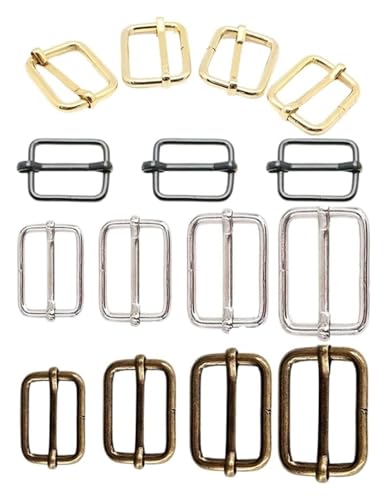 WBTAJZHY Verstellbare Schiebeschnalle aus Metall, 10 Stück 5/8"/1"/1-3/16"/1-1/2"/2" Silberne Metallschieber, drahtgeformte Rollstiftschnallen, Riemenschieber-Einsteller(Bronze,10pcs 25mm) von WBTAJZHY