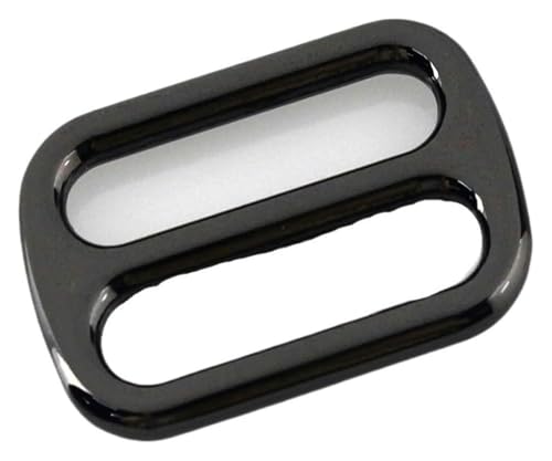 WBTAJZHY Verstellbare Schiebeschnalle aus Metall, 3 Stück, Schiebeschnalle aus Metall, mittlerer Mittelsteg, Einstellschnalle for Lederhandwerk, Taschengurt, Gürtel, 25/32/38 mm(G Black,25mm) von WBTAJZHY