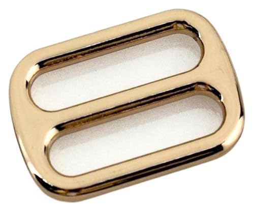 WBTAJZHY Verstellbare Schiebeschnalle aus Metall, 3 Stück, Schiebeschnalle aus Metall, mittlerer Mittelsteg, Einstellschnalle for Lederhandwerk, Taschengurt, Gürtel, 25/32/38 mm(Light Gold,38mm) von WBTAJZHY