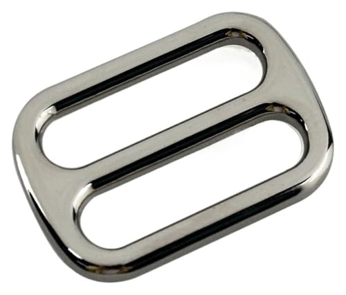 WBTAJZHY Verstellbare Schiebeschnalle aus Metall, 3 Stück, Schiebeschnalle aus Metall, mittlerer Mittelsteg, Einstellschnalle for Lederhandwerk, Taschengurt, Gürtel, 25/32/38 mm(Silver,38mm) von WBTAJZHY
