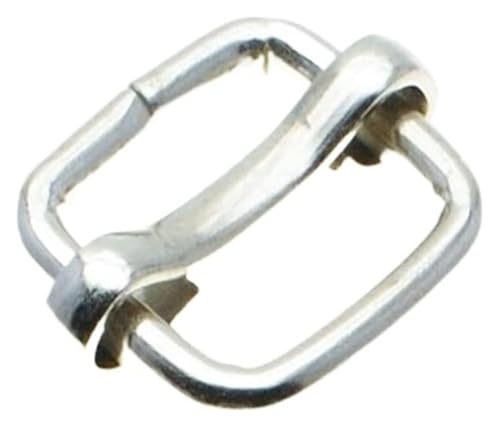 WBTAJZHY Verstellbare Schiebeschnalle aus Metall, 4 Stück, 50 mm/20 mm/26 mm/32 mm/38 mm, Metallschieber, dreifach gleitend, drahtgeformte Rollstiftschnallen, Riemenschieber-Einsteller(Nickel,32mm) von WBTAJZHY