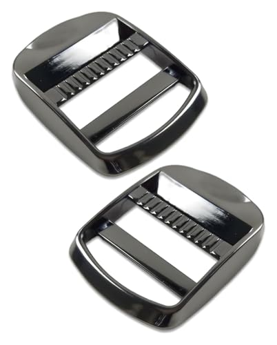 WBTAJZHY Verstellbare Schiebeschnalle aus Metall, Leiterschnalle aus Metall, 2 Stück, robuster Riemenversteller aus Zinklegierung, 2,5 cm von WBTAJZHY