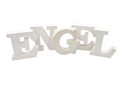 Schriftzug Wort Engel weiß, einzelne Buchstaben aus Holz, 74x15x3cm Schriftzug Wort Engel weiß, einzelne Buchstaben aus Holz, 74x15x3cm von WBWT