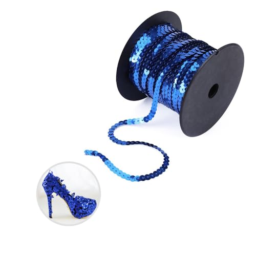 WBYNB 100 Yard Pailletten Bänder Farbiges, 6 mm Ruban de Paillettes, Flacher Pailletten Rolle, FüR Diy NäHen KostüMe Handwerk Verzierungen Kleidung Kleid Dekoration Schmuckherstellung Dunkelblau (Blau WBYNB 100 Yard Pailletten Bänder Farbiges, 6 mm Ruban de Paillettes, Flacher Pailletten Rolle, FüR Diy NäHen KostüMe Handwerk Verzierungen Kleidung Kleid Dekoration Schmuckherstellung Dunkelblau (Blau von WBYNB