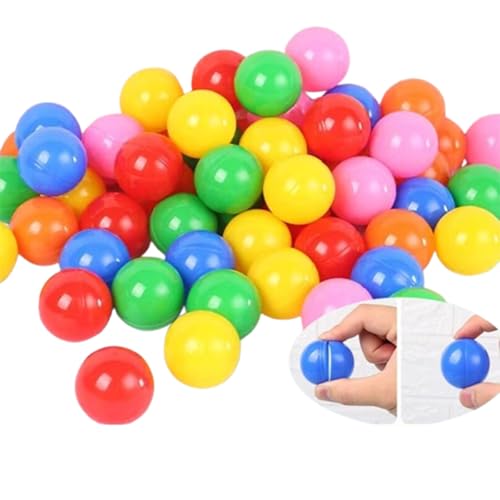 WBYNB 50 Stück Bunt Bingo Kugeln Ersatz, Lotterie Kugeln Bälle Öffnen Befüllen, Lotterie-Hohlkugeln, Tombola-Kugeln für Party-Gefälligkeiten, Partyspiel-Tombolas (Farben Mischen und Anpassen) von WBYNB
