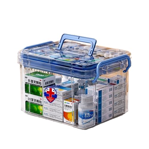 WBYNB Medizinbox Doppelschichtig, Medikamenten Aufbewahrung, Aufbewahrungsbox mit Griffe Hausapotheke, mit Griff zur Effektiven Lagerung und Organisation von Medikamenten WBYNB Medizinbox Doppelschichtig, Medikamenten Aufbewahrung, Aufbewahrungsbox mit Griffe Hausapotheke, mit Griff zur Effektiven Lagerung und Organisation von Medikamenten von WBYNB