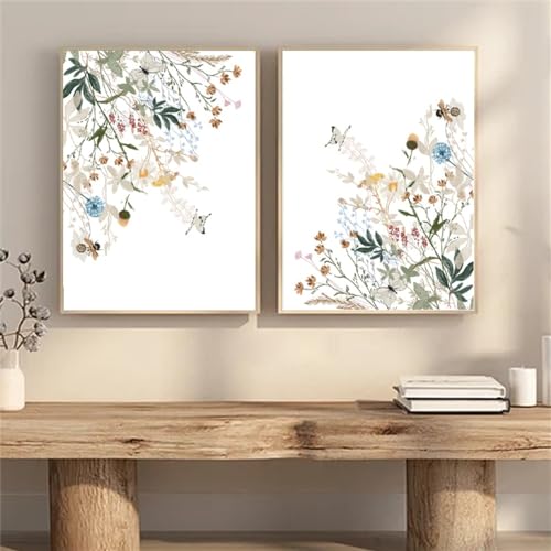 WBYZAC Wandkunstdrucke,2 Stück-Abstrakter Wildblumendruck Florales Wanddekor Botanisches Poster Moderne Wandkunst Leinwandmalerei Blumenbilder Küche Wohnzimmerdekor-50 * 60cm/20 * 24 Zoll(ungerahmt) WBYZAC Wandkunstdrucke,2 Stück-Abstrakter Wildblumendruck Florales Wanddekor Botanisches Poster Moderne Wandkunst Leinwandmalerei Blumenbilder Küche Wohnzimmerdekor-50 * 60cm/20 * 24 Zoll(ungerahmt) von WBYZAC